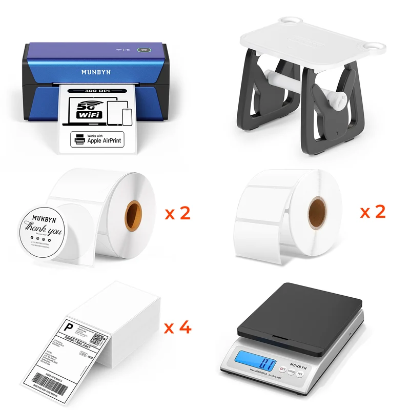 MUNBYN RW401AP AirPrint Thermal Label Printer Kit for Premium Product Labels