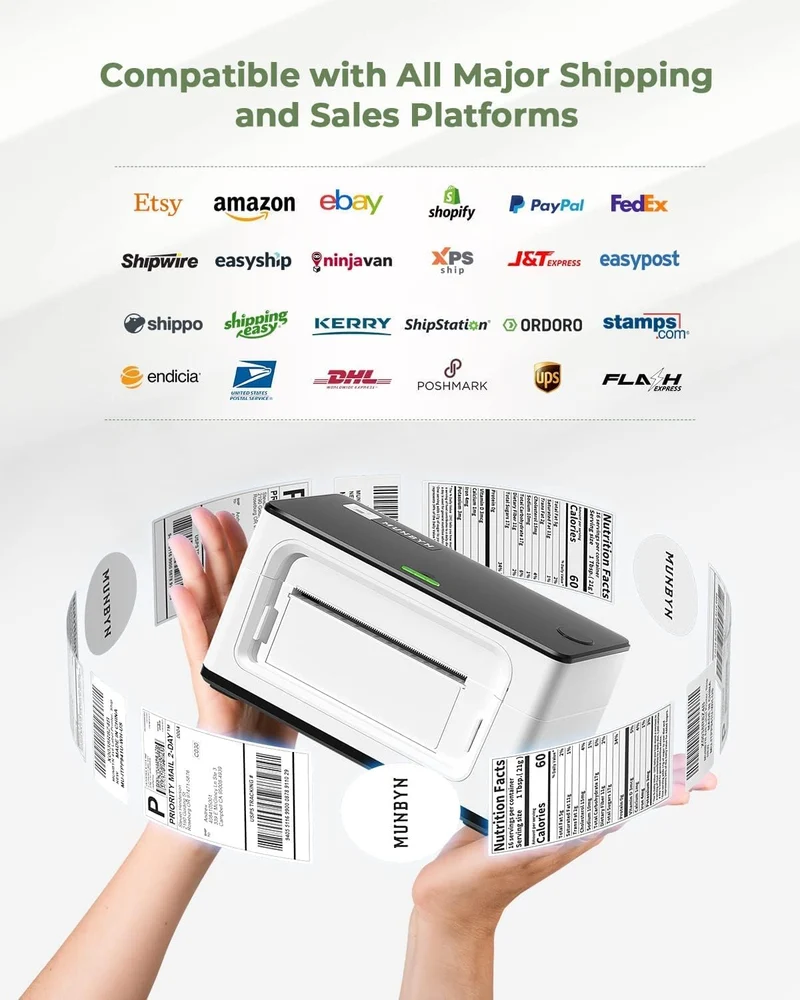 MUNBYN RW941B Bluetooth Thermal Label Printer Kit for Small Business Labelling