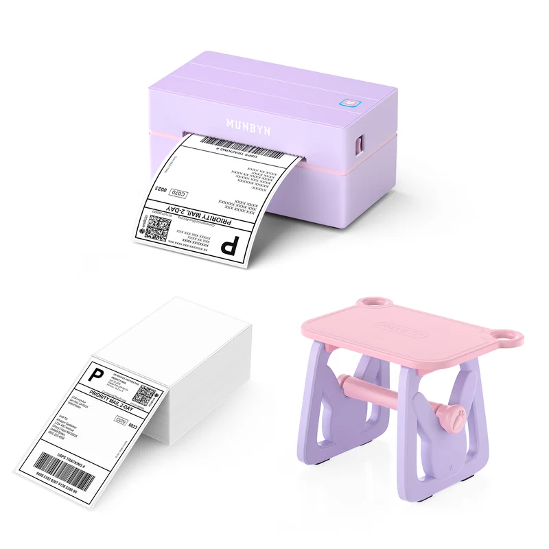 MUNBYN RW130B Bluetooth Thermal Label Printer Kit for Starter Small Business Labelling