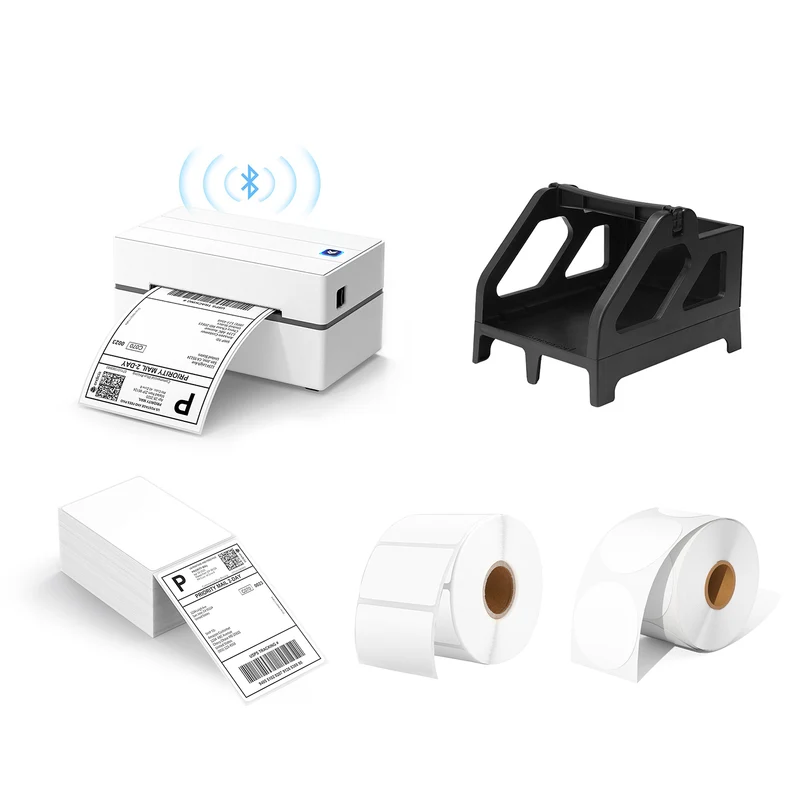 MUNBYN RW130B Bluetooth Thermal Label Printer Kit for Starter Small Business Labelling