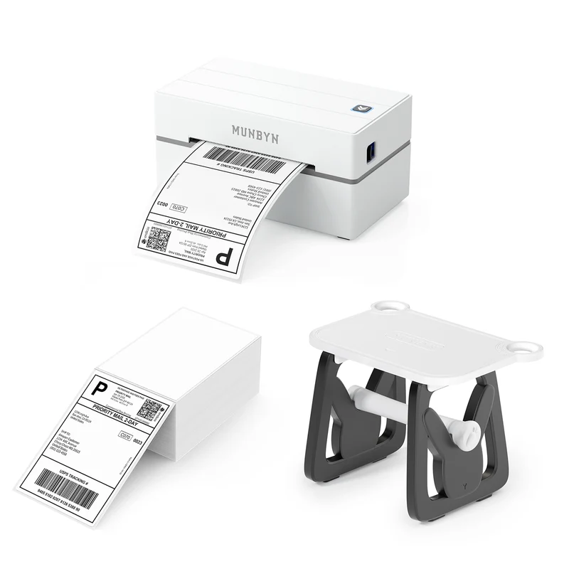 MUNBYN RW130B Bluetooth Thermal Label Printer Kit for Starter Small Business Labelling