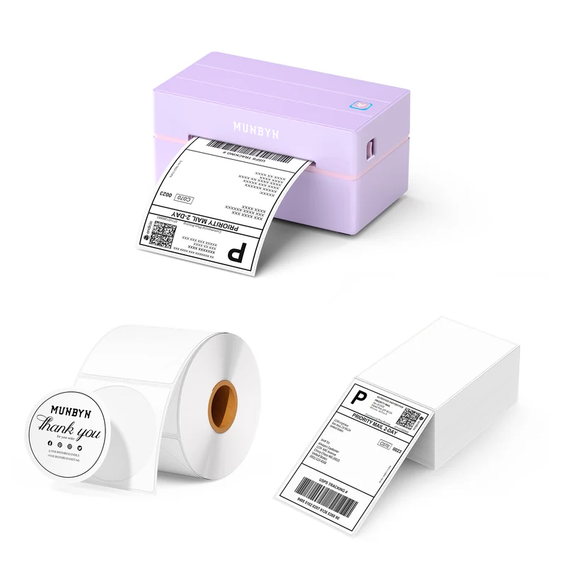 MUNBYN RW130B Bluetooth Thermal Label Printer Kit for Starter Small Business Labelling