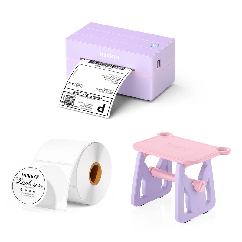 MUNBYN RW130B Bluetooth Thermal Label Printer Kit for Starter Small Business Labelling