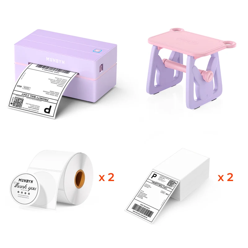 MUNBYN RW130B Bluetooth Thermal Label Printer Kit for Starter Small Business Labelling
