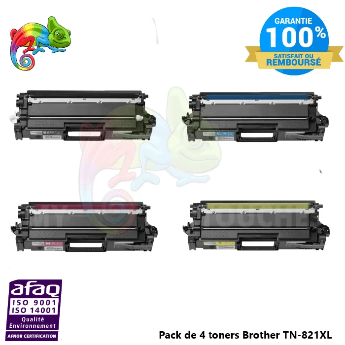 Pack de 4 Toners Pour Brother TN-821 XL Brother Compatible ( HL-L 9470 CDNT.... )
