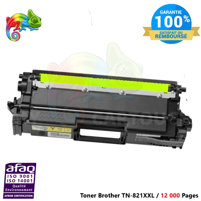 Toner Laser Yellow Pour Brother TN-821 XXL Brother Compatible ( HL-L 9470 CDNT.... )