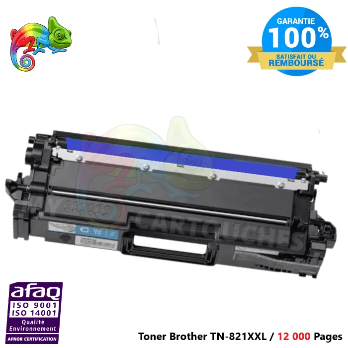 Toner Laser Cyan Pour Brother TN-821 XXL Brother Compatible ( HL-L 9470 CDNT.... )