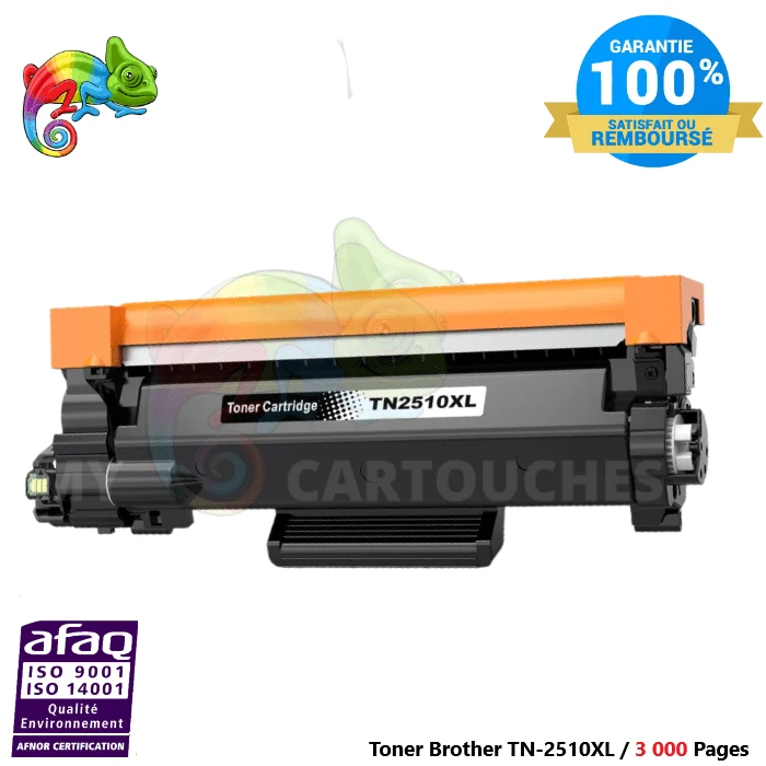 Toner Brother TN-2510 XL Noir — DCP-L2620DW, HL-L2400DWE, MFC-L2800DW