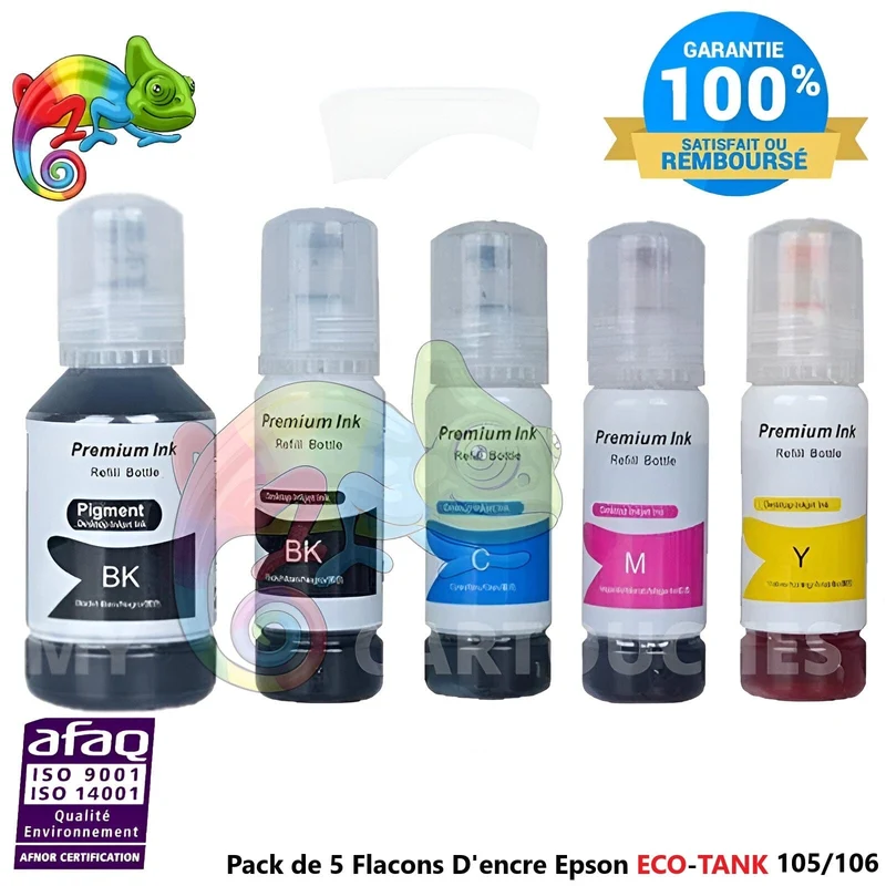 Pack 4 Flacons Epson 664 EcoTank T6641/T6644 — ET-2500, ET-2550, L355