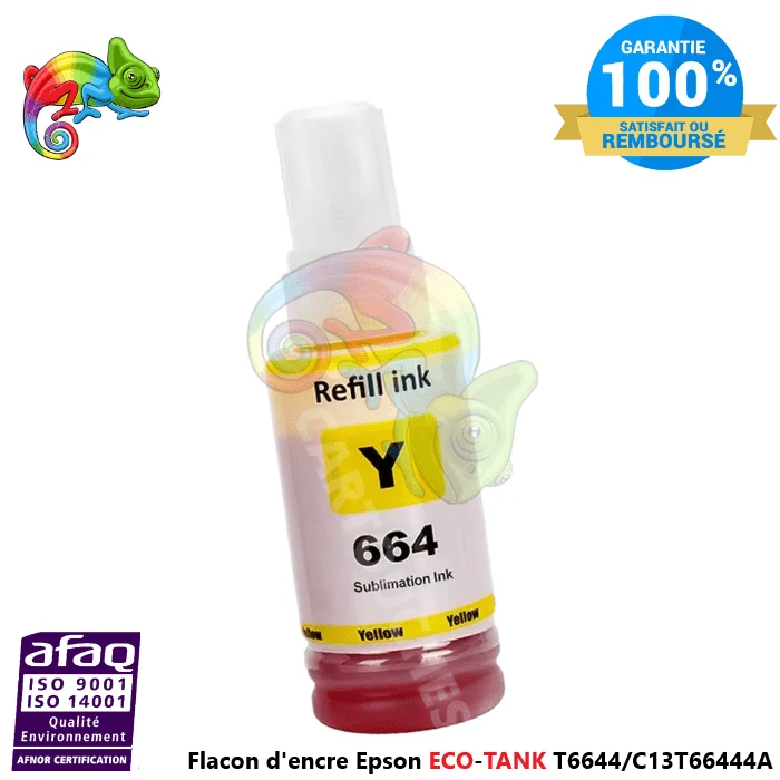 Flacon d'encre Epson ECO-TANK T6644 Yellow (C13T66444A) Compatible