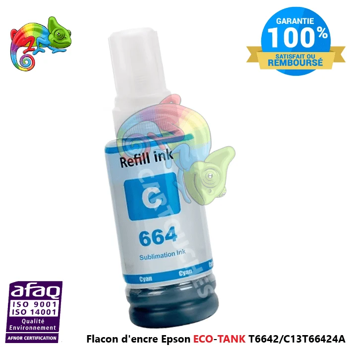 Flacon Encre Epson EcoTank T6642 Cyan Pas Cher