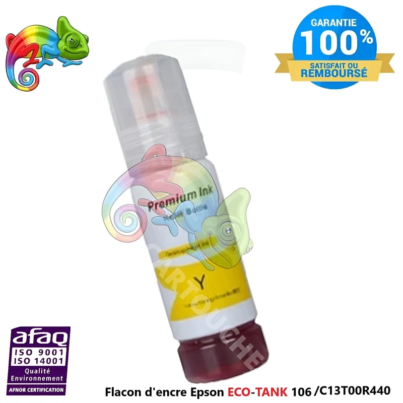 Flacon d'encre Epson ECO-TANK 106 Yellow (C13T00R440) Compatible