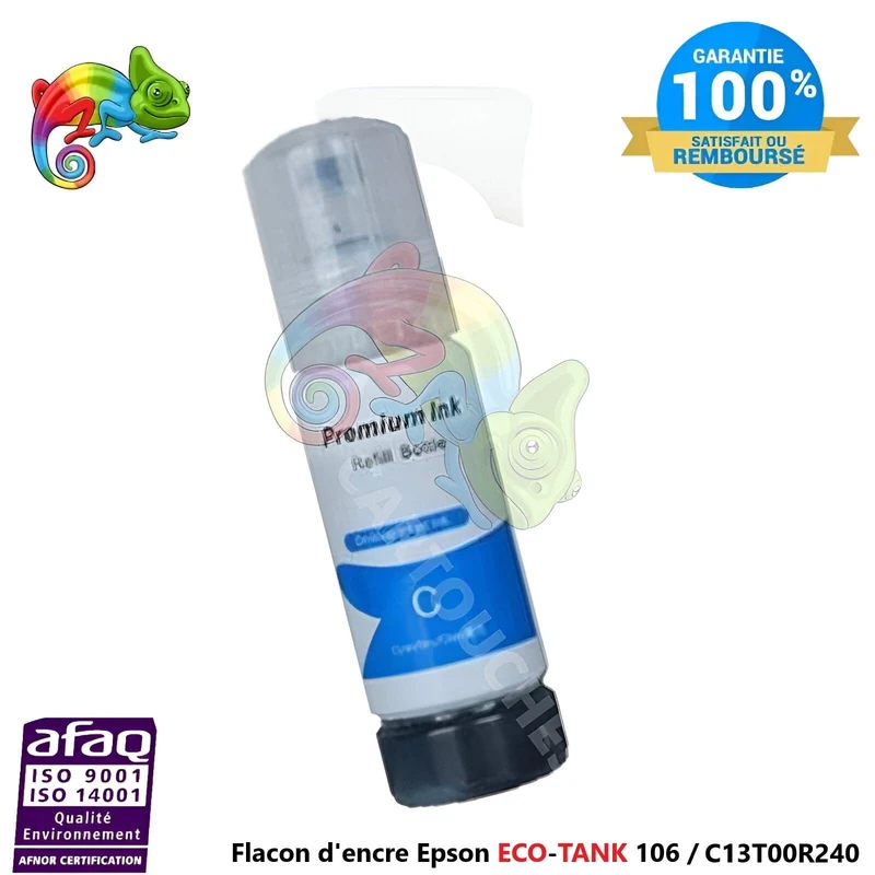 Flacon d'encre Epson ECO-TANK 106 Cyan (C13T00R240) Compatible