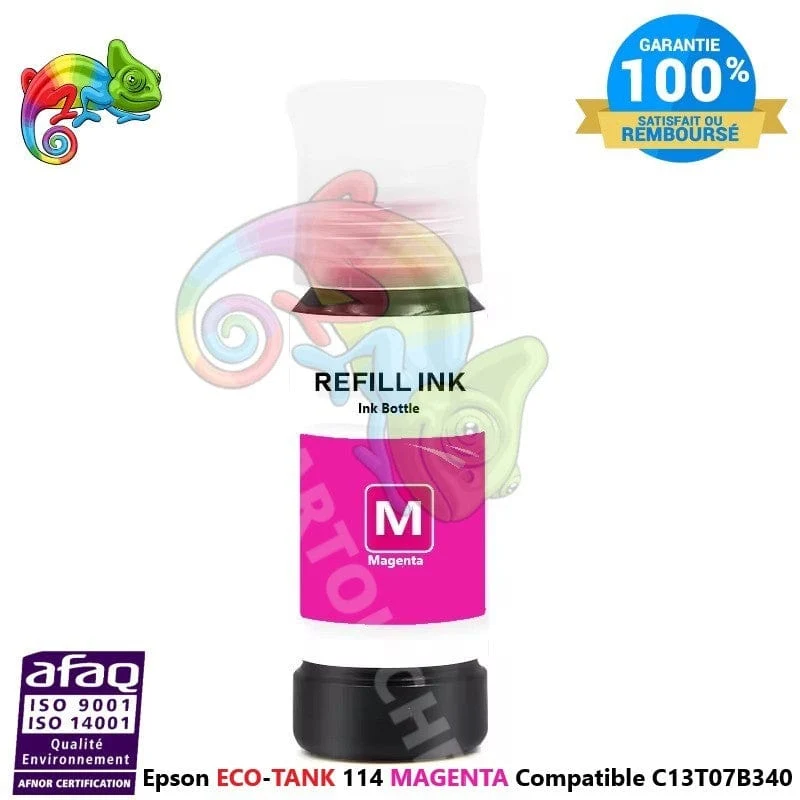 Flacon Encre Epson EcoTank 114 Magenta Pas Cher