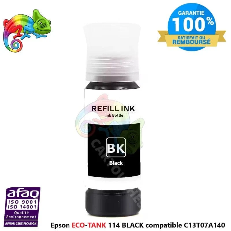 Flacon d'encre Epson ECO-TANK 114 Black (C13T07A140) Compatible