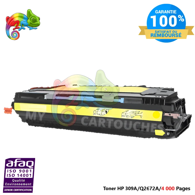 Toner Laser Pour HP 309A Yellow Toner laser HP (Q2672A) Compatible