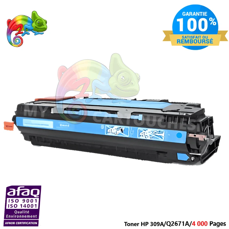 Toner Laser Pour HP 309A Cyan Toner laser HP (Q2671A) Compatible