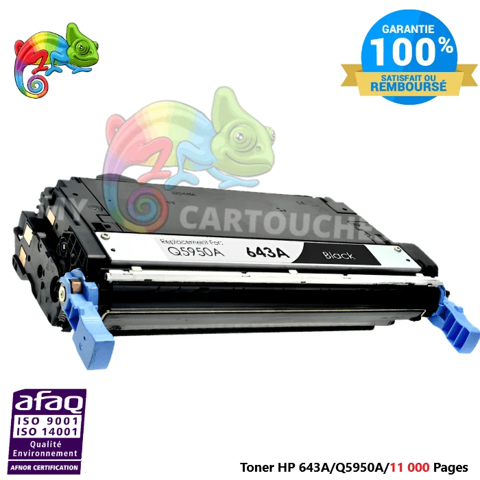 Toner Laser Pour HP 643 A Noir Toner laser HP (Q5950A) Compatible