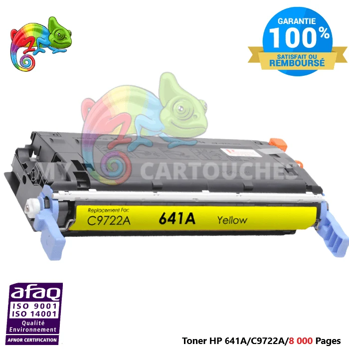Toner Laser Pour HP 641A Yellow Toner laser HP (C9722A) Compatible