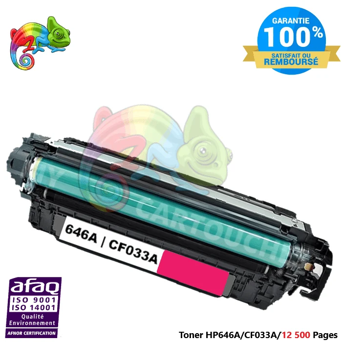 Toner Laser Pour HP 646A Magenta Toner laser HP (CF033A) Compatible