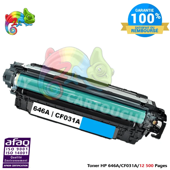 Toner Laser Pour HP 646A Cyan Toner laser HP (CF031A) Compatible