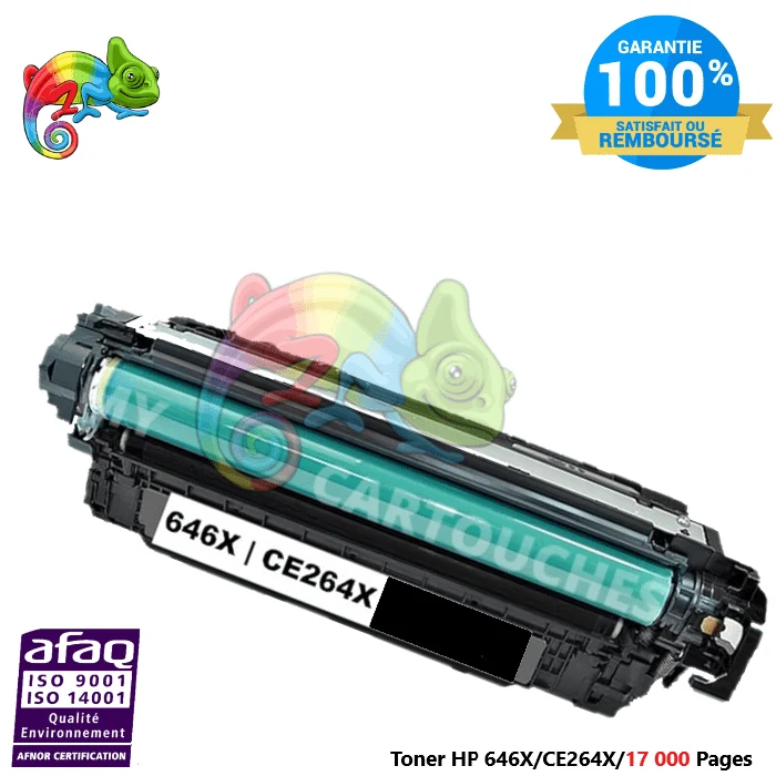 Toner Laser Pour HP 646X Noir Toner laser HP (CE264X) Compatible