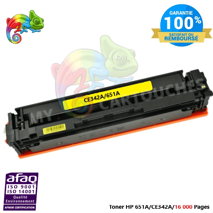 Toner Laser Pour HP 651A Yellow (CE342A) Compatible