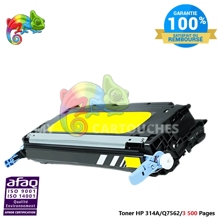 Toner Laser Pour HP 314A Yellow (Q7562A) Compatible