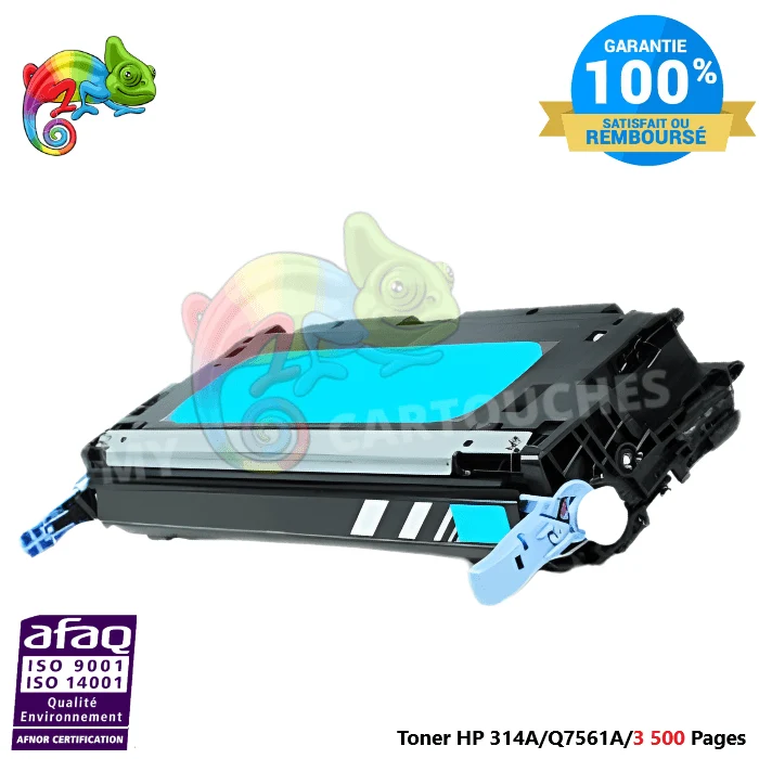 Toner Laser Pour HP 314A Cyan (Q7561A) Compatible