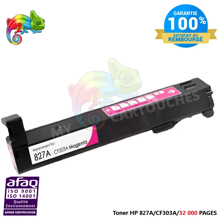 Toner Laser Pour HP 827A Magenta Toner laser HP (CF303A) Compatible