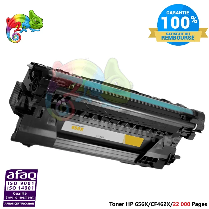 Toner Laser Pour HP 656X Yellow Toner laser HP (CF462X) Compatible