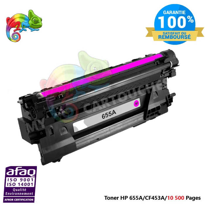 Toner Laser Pour HP 655A Magenta Toner laser HP (CF453A) Compatible
