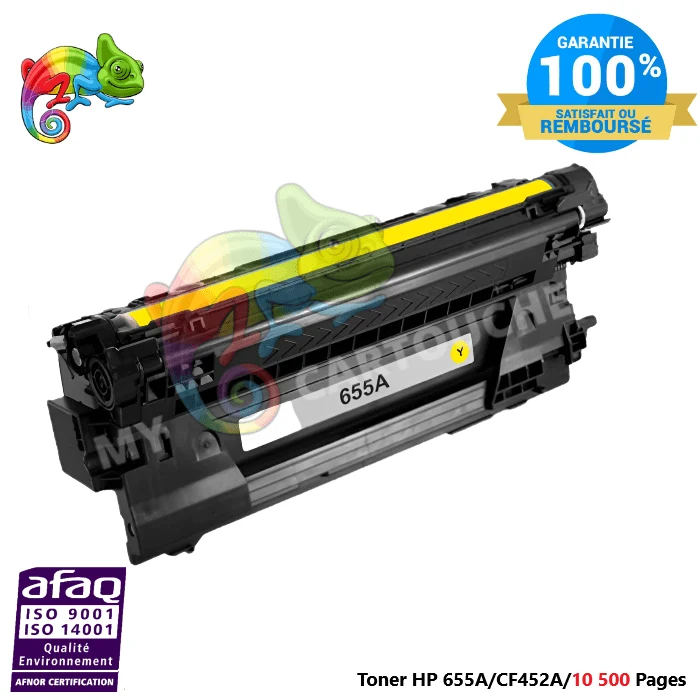 Toner Laser Pour HP 655A Yellow (CF452A) Compatible