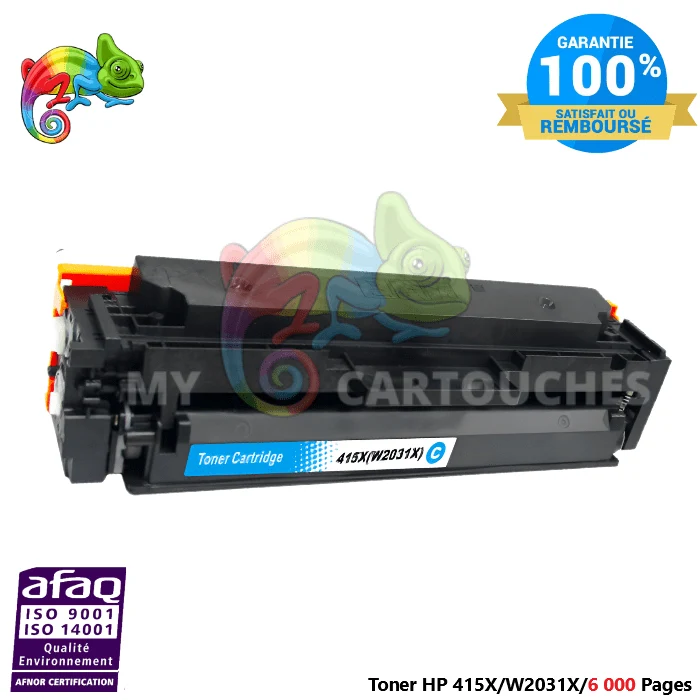 Toner HP 415X W2031X Cyan XL: CLJ Pro M454dn, MFP M479dw