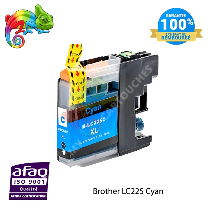 Cartouche d'encre Brother LC225 (LC225XLC) Cyan Compatible