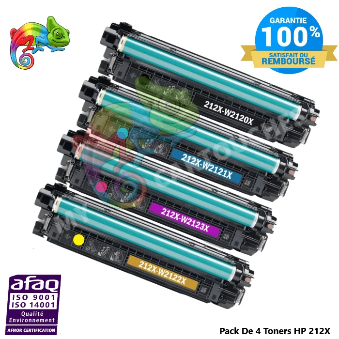 Pack 4 Toners HP 212X XL B/C/M/Y: CLJ Enterprise M554dn, M555dn