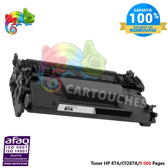 Toner Laser Pour HP 87A Noir Toner laser HP (CF287A) Compatible