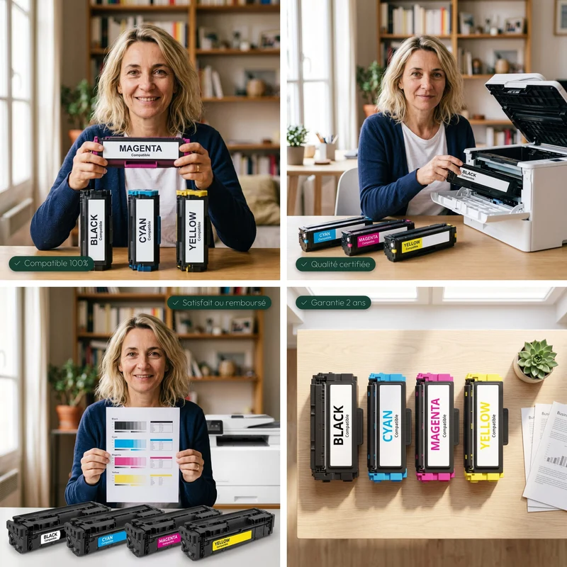 Pack 4 Toners HP 201X Noir Cyan Magenta Jaune — Color LaserJet Pro M252dw, MFP M277dw