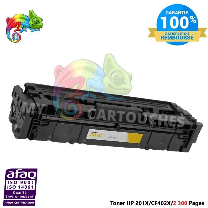 Toner HP 201X CF402X Jaune XL: Color LaserJet Pro M252dw, M277dw