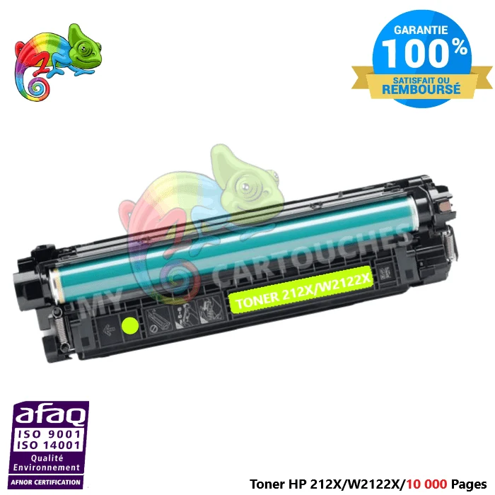 Toner HP 212X W2122X Jaune XL: CLJ Enterprise M554dn, M555dn