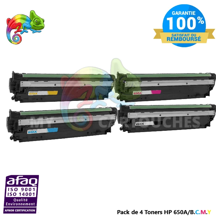 Pack 4 Toners HP 650A BCMY — Color LaserJet CP5520, CP5525