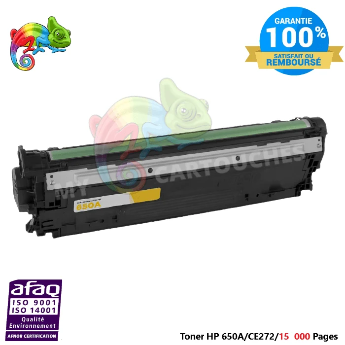 Toner Laser Pour HP 650A Yellow Toner laser HP ( CE272A) Compatible