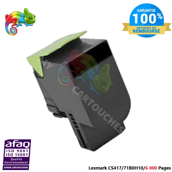 Toner laser compatible avec Lexmark CS417 71B0H10 Noir