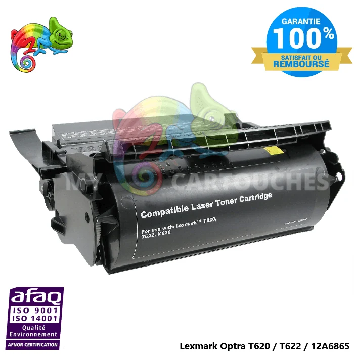 Toner laser T620 compatible Pour Lexmark 12A6865 Noir
