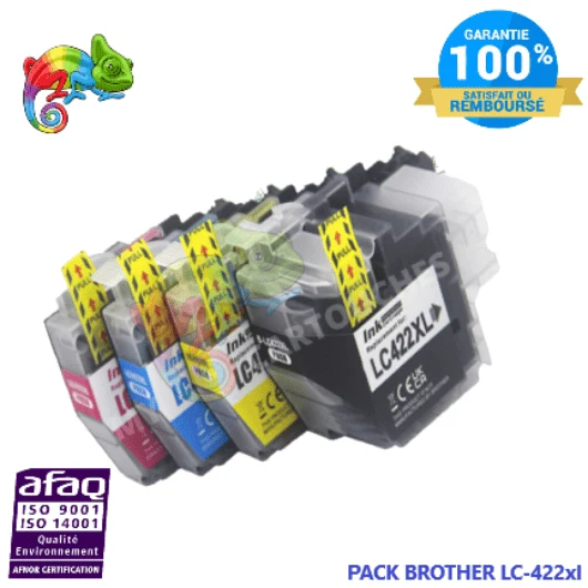 Pack 4 Cartouches Brother LC-422 XL Noir Cyan Magenta Jaune — MFC-J5340DW, MFC-J6540DW