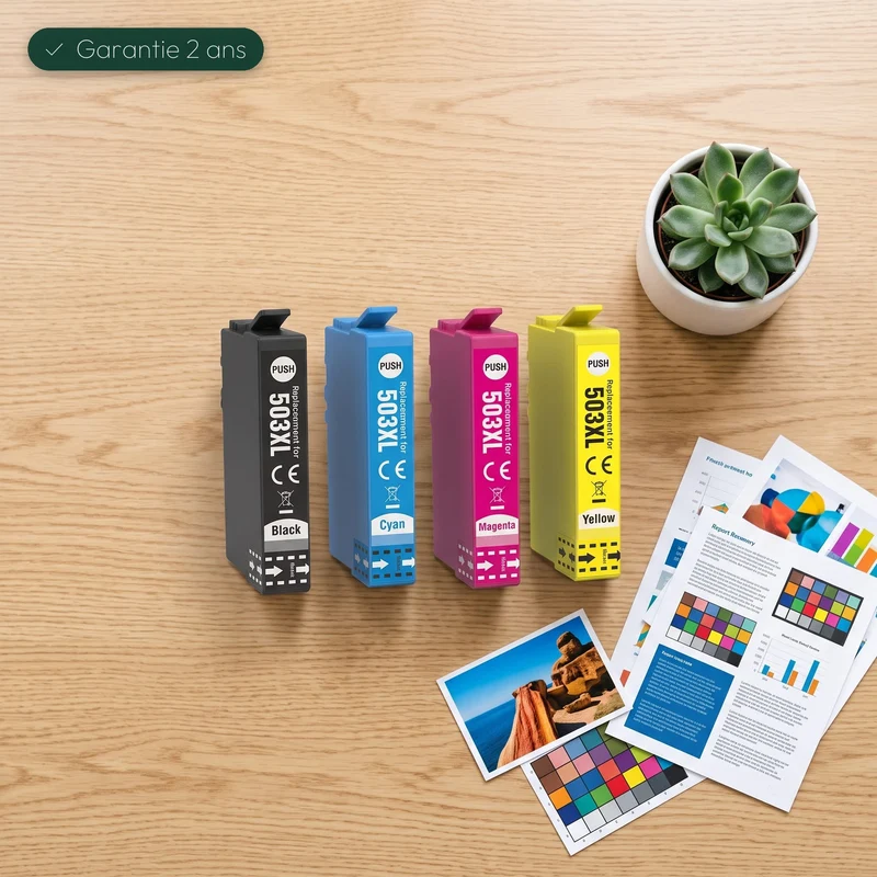 Pack 4 Cartouches Epson 503 XL Noir Cyan Magenta Jaune — XP-5200, WF-2960DWF