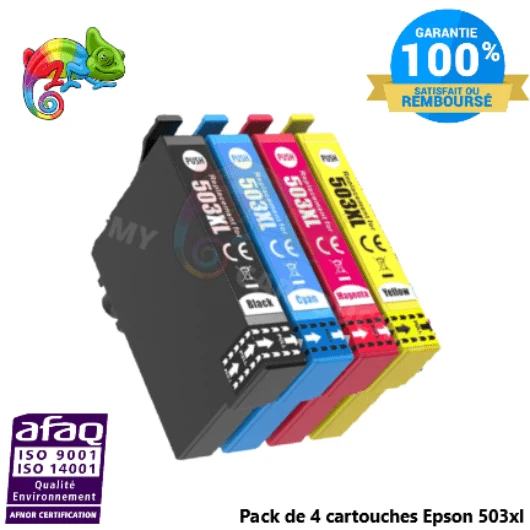 Pack 4 Cartouches Epson 503 XL Noir Cyan Magenta Jaune — XP-5200, WF-2960DWF