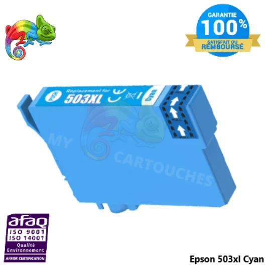 Cartouche Epson 503 XL Cyan Piments: XP-5200, WF-2960 DWF