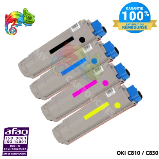 Pack 4 Toners OKI C810/C830: C 810 DN, C 830 DN