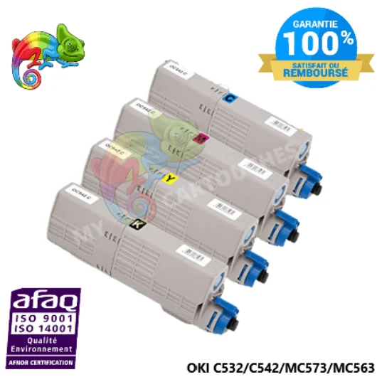 Pack 4 Toners OKI C532/C542/C563: C 532 DN, C 563 DN